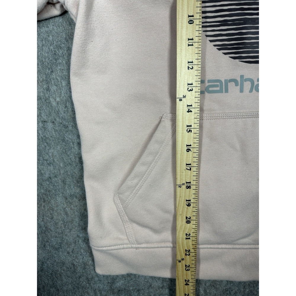 Carhartt Rain Defender Hoodie Pink Relaxed Fit Logo Pullover Sweatshirt Small - Picture 6 of 8